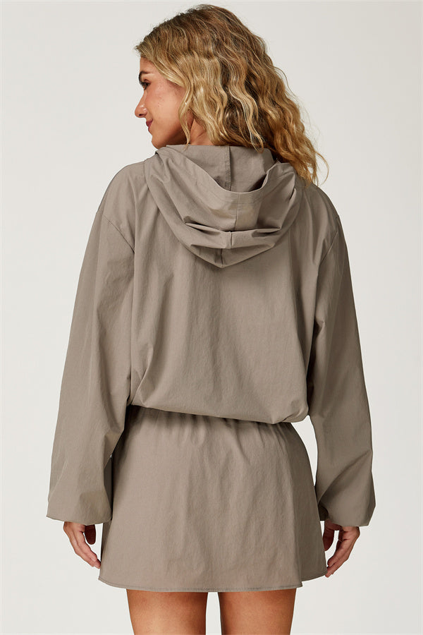 The Zeal Airy Zip Hoodie Tennis Skirt 2-Piece Set