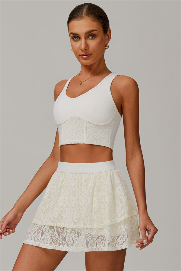 The Wonder Crop Top Tennis Skirt 2-Piece Set