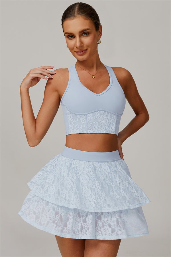 The Wonder Crop Top Tennis Skirt 2-Piece Set