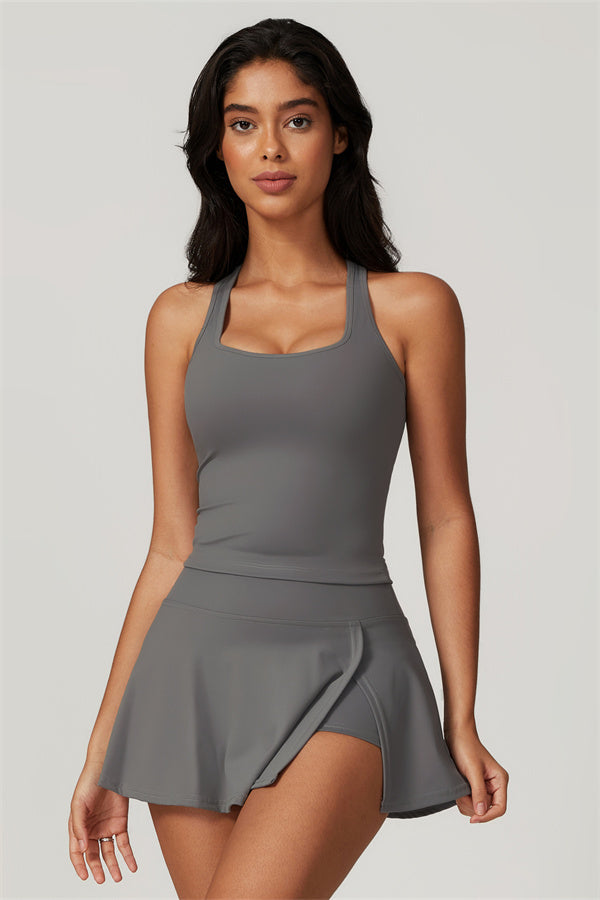 The Dynamic Crop Top Tennis Skirt 2-Piece Set