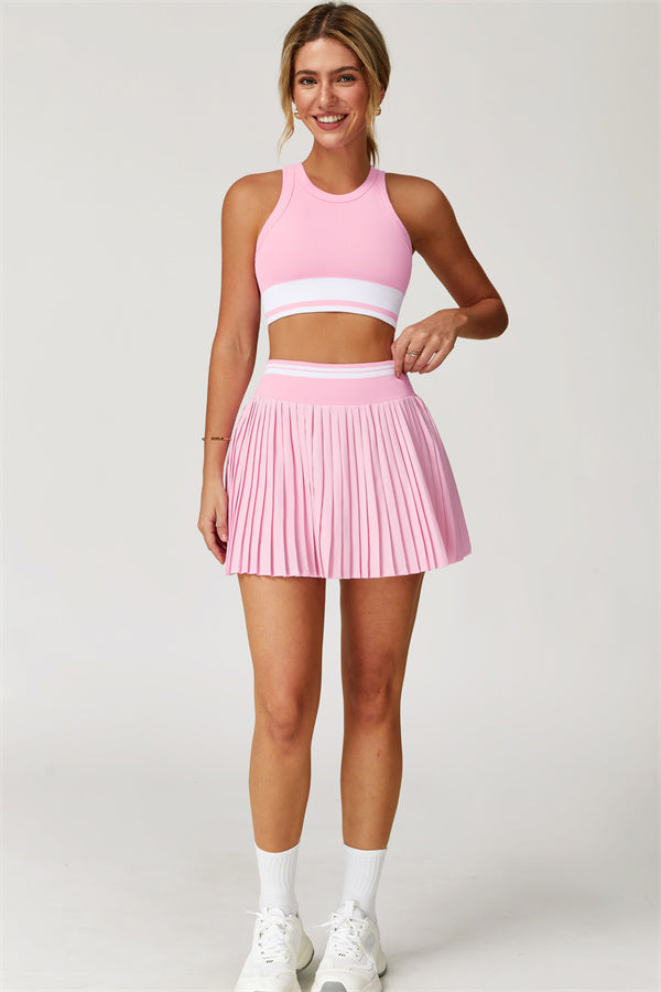 The Elan Crop Top Tennis Skirt 2-Piece Set