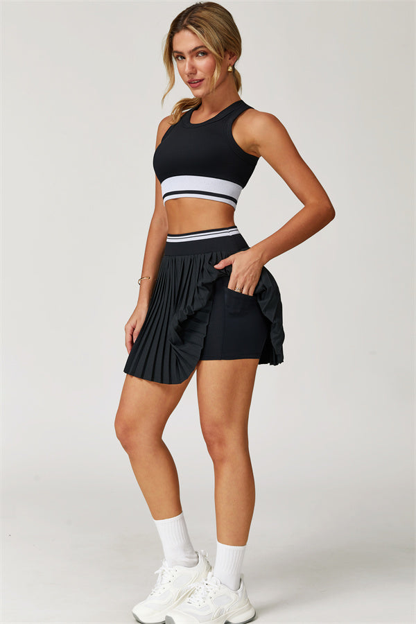 The Elan Crop Top Tennis Skirt 2-Piece Set