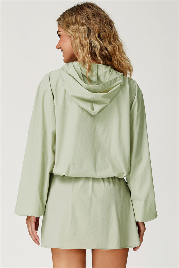 The Zeal Airy Zip Hoodie Tennis Skirt 2-Piece Set