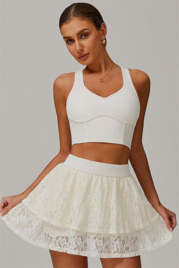 The Wonder Crop Top Tennis Skirt 2-Piece Set