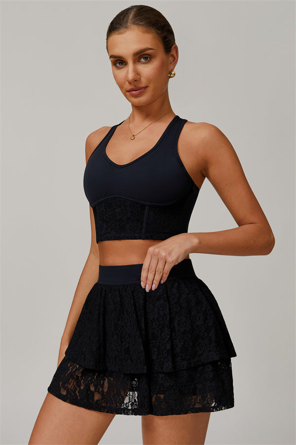 The Wonder Crop Top Tennis Skirt 2-Piece Set