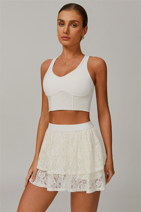 The Wonder Crop Top Tennis Skirt 2-Piece Set