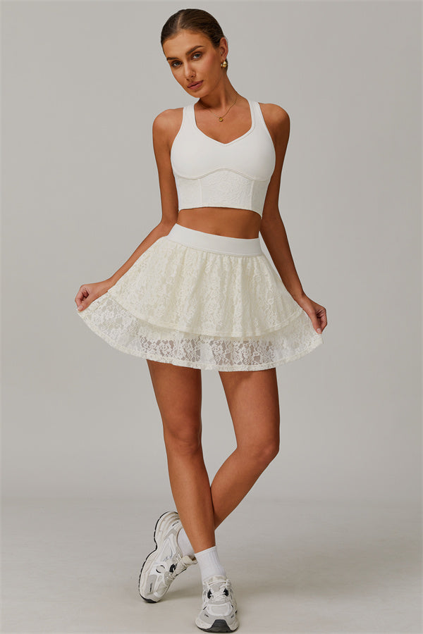 The Wonder Crop Top Tennis Skirt 2-Piece Set