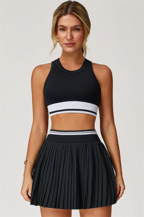 The Elan Crop Top Tennis Skirt 2-Piece Set