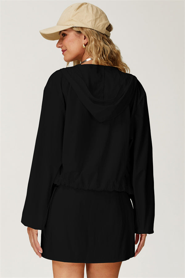 The Zeal Airy Zip Hoodie Tennis Skirt 2-Piece Set