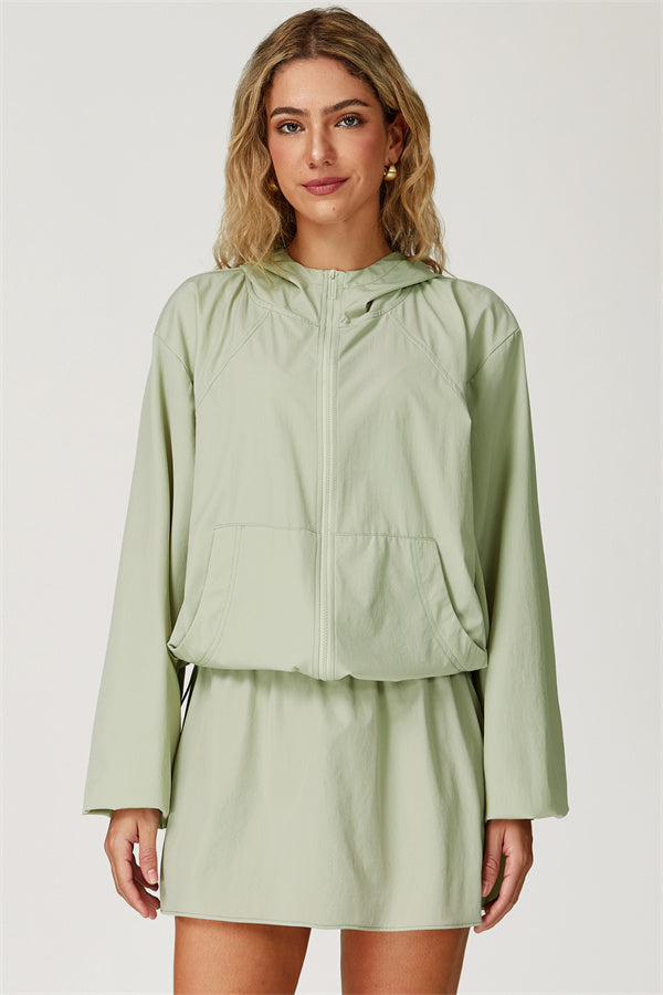 The Zeal Airy Zip Hoodie Tennis Skirt 2-Piece Set