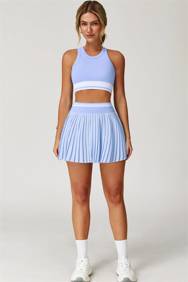 The Elan Crop Top Tennis Skirt 2-Piece Set